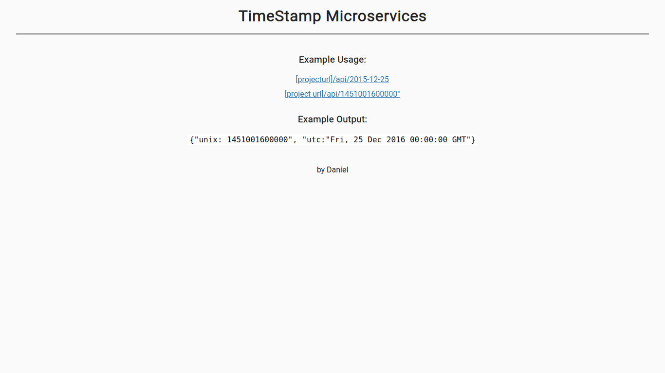 Timestamp Microservice App