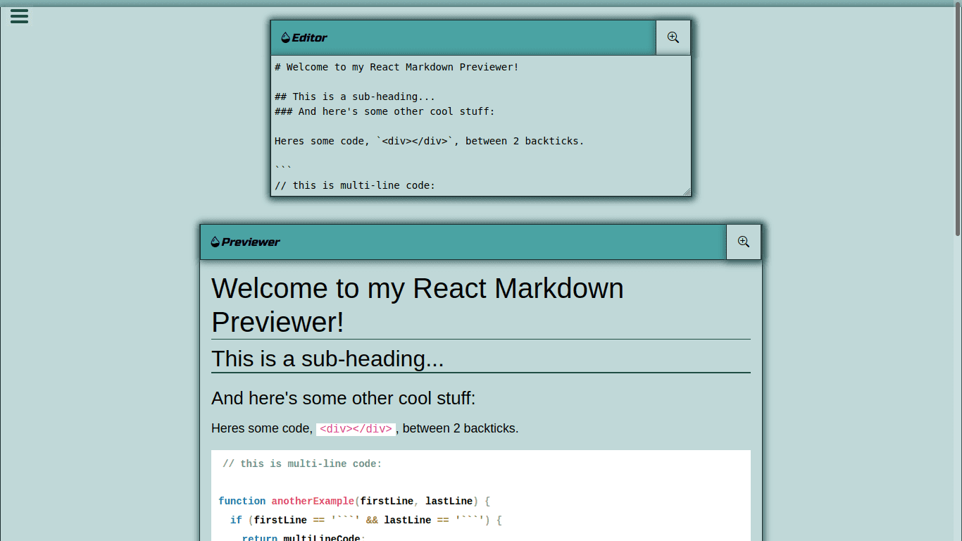 Markdown application.