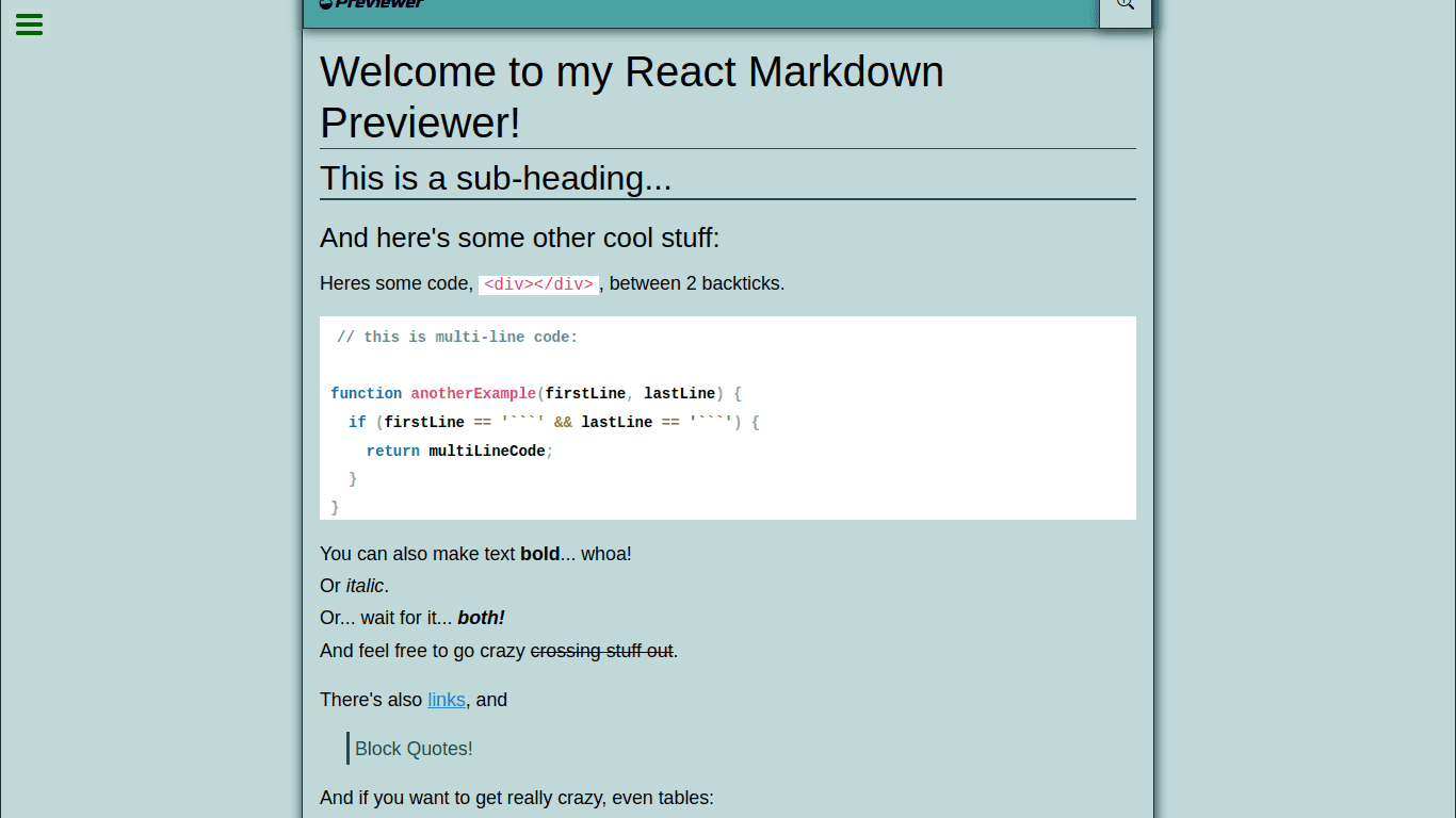 Markdown application.